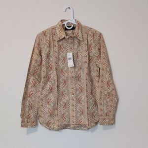 Ralph Lauren Double RL Tan and Rust Paisley Shirt